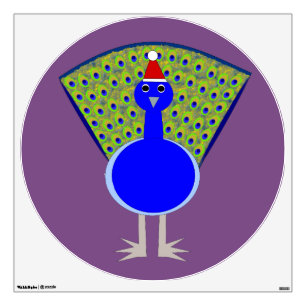 Funny Christmas Peacock Wall Decal