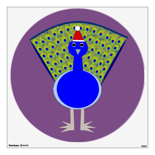 Funny Christmas Peacock Wall Decal (Front)