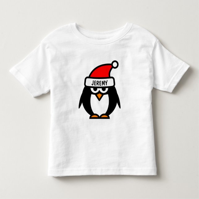 Funny Christmas penguin cartoon | Kids t shirts (Front)