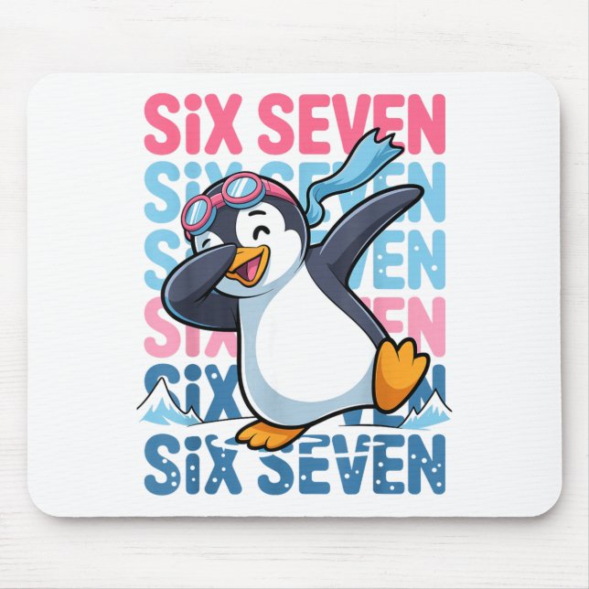 Funny Christmas Penguin Dabbing Xmas Dab Six Seven Mouse Pad (Front)