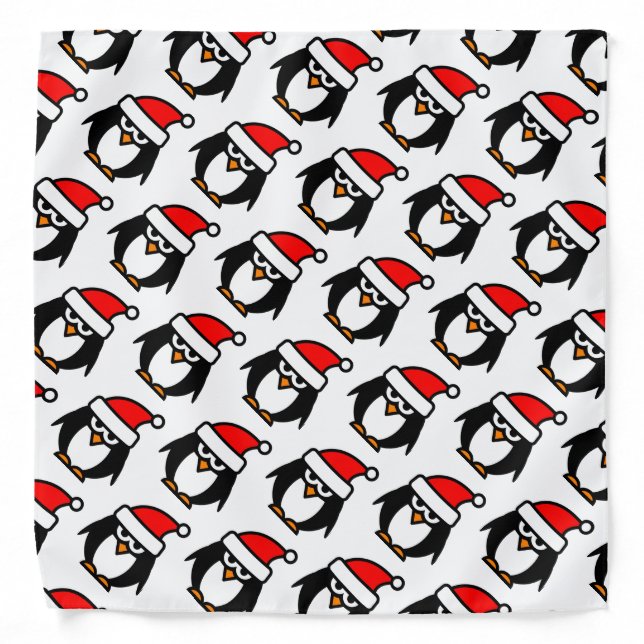 Funny Christmas penguin dog bandana pet kerchief (Front)