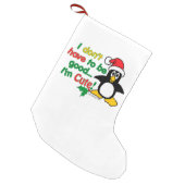 Funny Christmas Penguin I'm cute! Small Christmas Stocking (Front (Hanging))