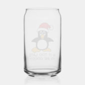 Funny Christmas Penguin Is it too late to be good Can Glass (Back)