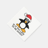 Funny Christmas Penguin Is it too late to be good Napkins (Corner)