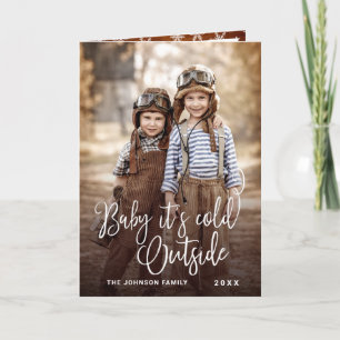 Funny Christmas PHOTO Baby It's Cold Outside Holiday Card