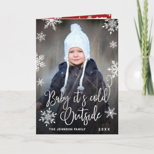 Funny Christmas PHOTO Baby It's Cold Outside Holiday Card