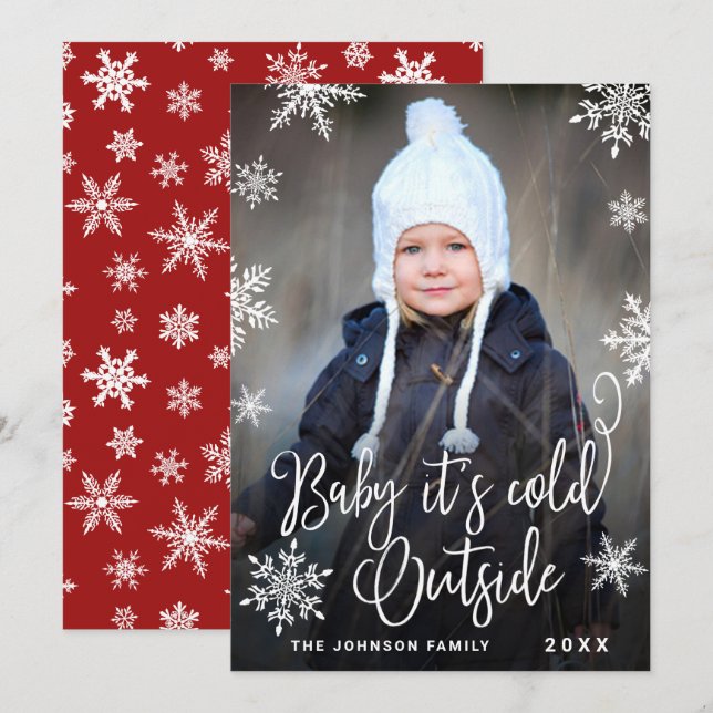 Funny Christmas PHOTO Baby It's Covid Outside Holiday Card (Front/Back)