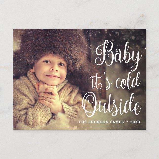 Funny Christmas PHOTO Baby It's Covid Outside Postcard (Front)