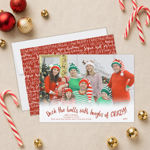 Funny Christmas Photo Deck The Halls Holiday Card