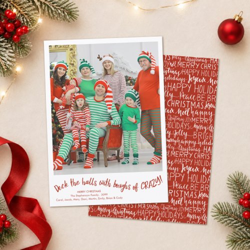 Funny Christmas Photo Deck The Halls Holiday Card