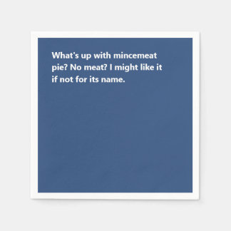 Funny Christmas Pie Poem Bold Blue Napkins