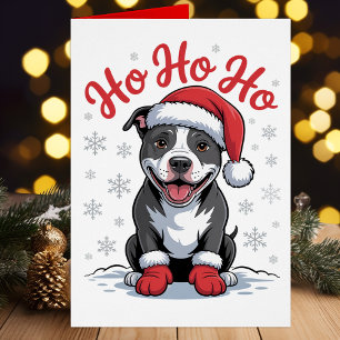 Funny Christmas Pit Bull Santa Pittbull Dog Pittie Cards