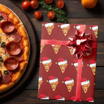 Funny Christmas Pizza Slices in Santa Hats Red Wrapping Paper<br><div class="desc">Funny pizza lover Christmas wrapping paper for an Italian restaurant. Cute pepperoni slices with a hilarious Santa Claus hat in a fun red holiday food pattern.</div>