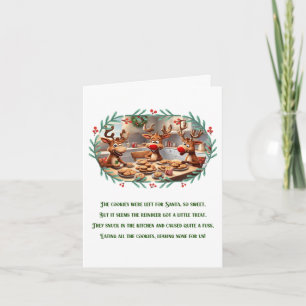 Funny Christmas Poem Cute Christmas Reindeer Card