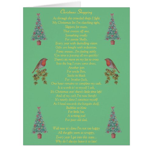 funny christmas poem robin and xmas tree