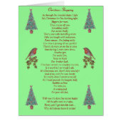 funny christmas poem robin and xmas tree big card (Front)