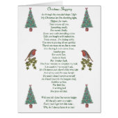 funny christmas poem robin and xmas tree big card (Front)