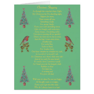 funny christmas poem robin and xmas tree cards