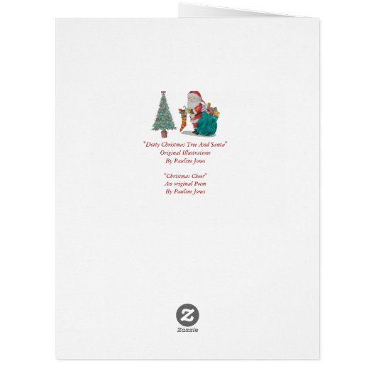 funny christmas poem santa and xmas tree big card (Back)