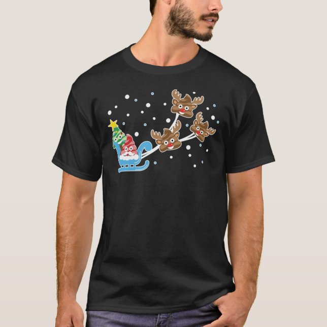 Funny Christmas Poop Emoji Classic T-Shirt (Front)
