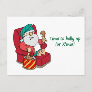 Funny Christmas Postcard: Santa bulks up Holiday Postcard