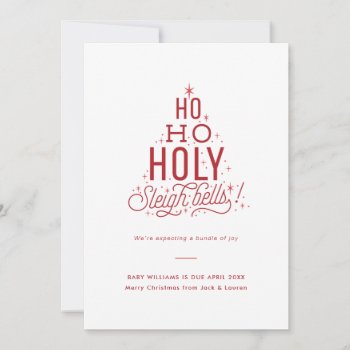 Funny Christmas Pregnancy Announcement Ho Ho Holy by BanterandCharm at Zazzle