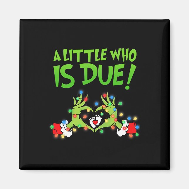 Funny Christmas Pregnancy Announcement New Mom Est Magnet (Front)
