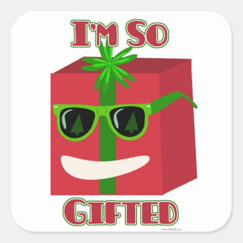 Funny Christmas Present Epic Gift Slogan Fun Square Sticker