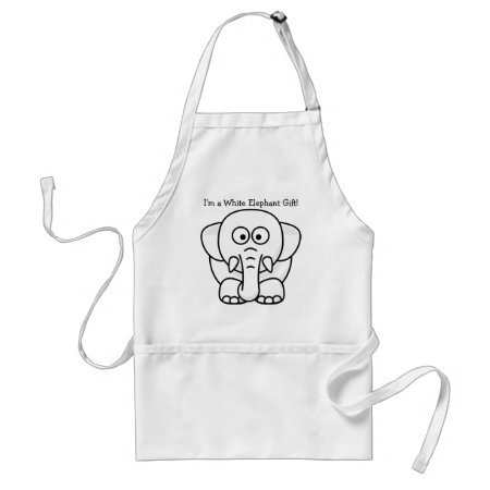Funny Christmas Present: Real White Elephant Gift! Adult Apron
