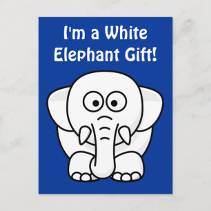 Funny Christmas Present: Real White Elephant Gift! Announcement Postcard