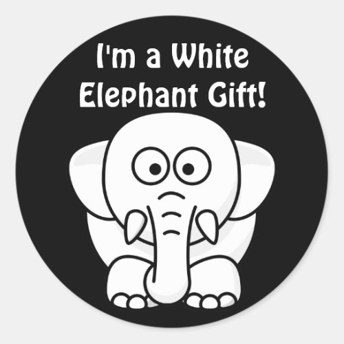 Funny Christmas Present Real White Elephant Gift Classic Round Sticker