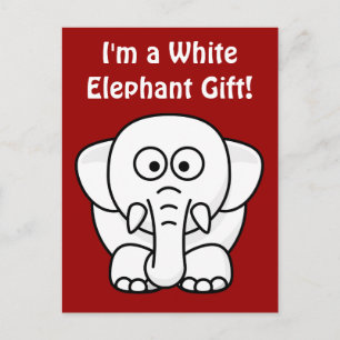 Funny Christmas Present: Real White Elephant Gift! Holiday Postcard