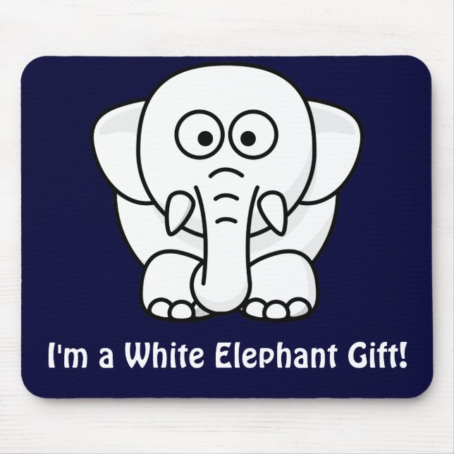 Funny Christmas Present: Real White Elephant Gift! Mouse Pad (Front)