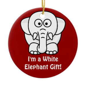 Funny Christmas Present: Real White Elephant Gift! ornament