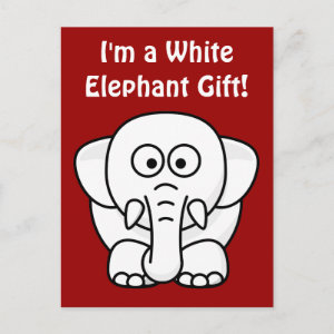 Funny Christmas Present: Real White Elephant Gift! postcard