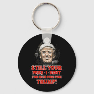 Funny Christmas President Trump Pajamas Ugly Chris Keychain