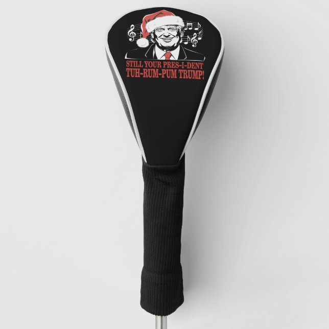 Funny Christmas President Trump Pajamas Ugly Xmas Golf Head Cover (Front)