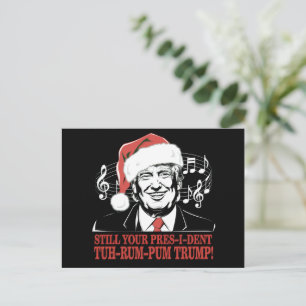 Funny Christmas President Trump Pajamas Ugly Xmas Holiday Postcard
