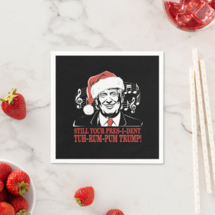 Funny Christmas President Trump Pajamas Ugly Xmas Napkins