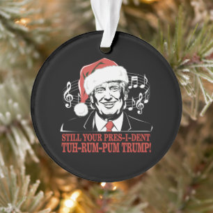 Funny Christmas President Trump Pajamas Ugly Xmas Ornament