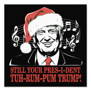 Funny Christmas President Trump Pajamas Ugly Xmas Photo Print