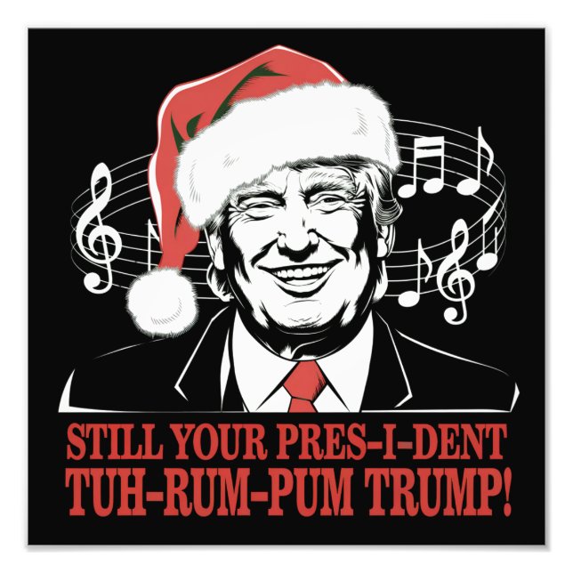 Funny Christmas President Trump Pajamas Ugly Xmas Photo Print (Front)