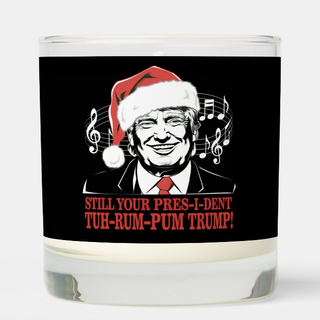 Funny Christmas President Trump Pajamas Ugly Xmas Scented Candle (Front)