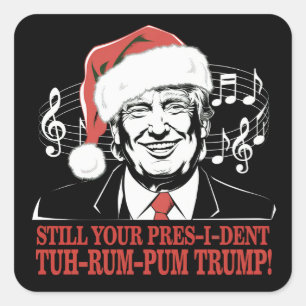 Funny Christmas President Trump Pajamas Ugly Xmas Square Sticker