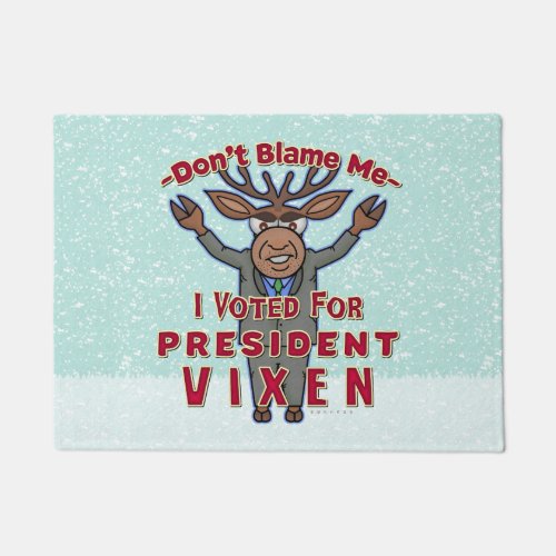 Funny Christmas President Vixen Reindeer Political Doormat