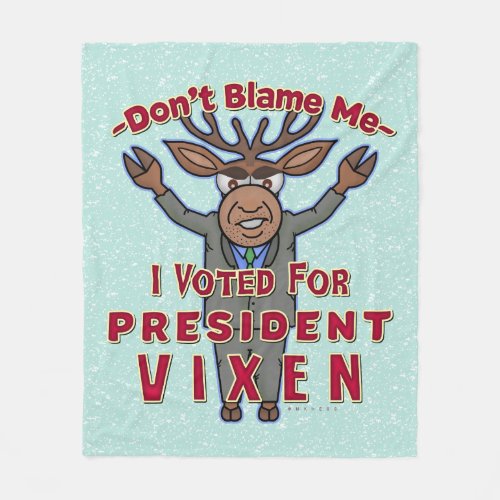 Funny Christmas President Vixen Reindeer Political Fleece Blanket
