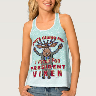 Funny Christmas President Vixen Reindeer Political Tank Top