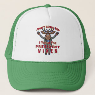 Funny Christmas President Vixen Reindeer Political Trucker Hat