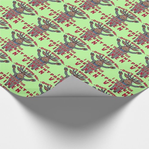 Funny Christmas President Vixen Reindeer Political Wrapping Paper