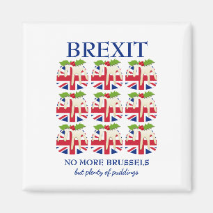 Funny   Christmas Pudding   UNION JACK   BREXIT Magnet